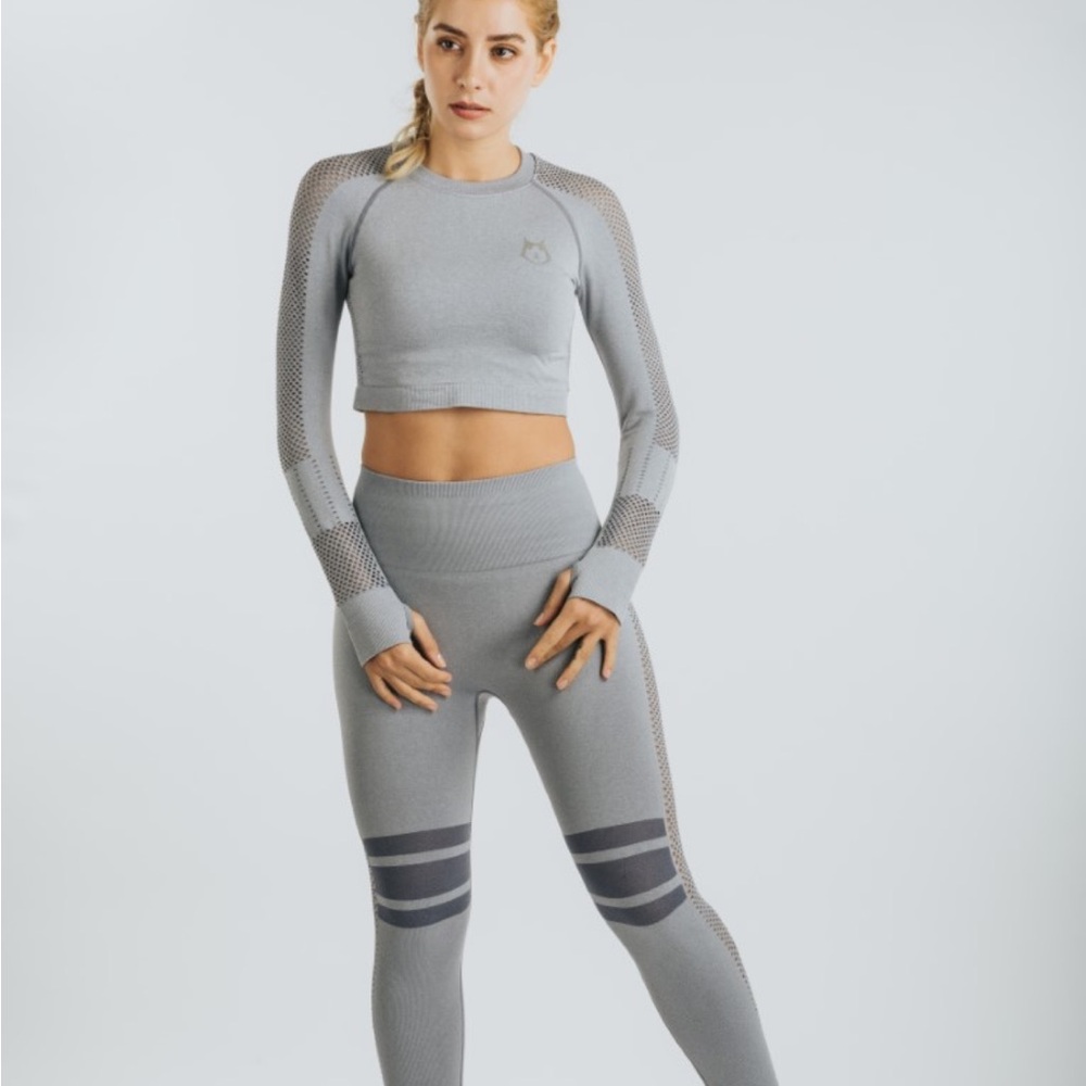 Gray Knit Sweater and Leggings Set